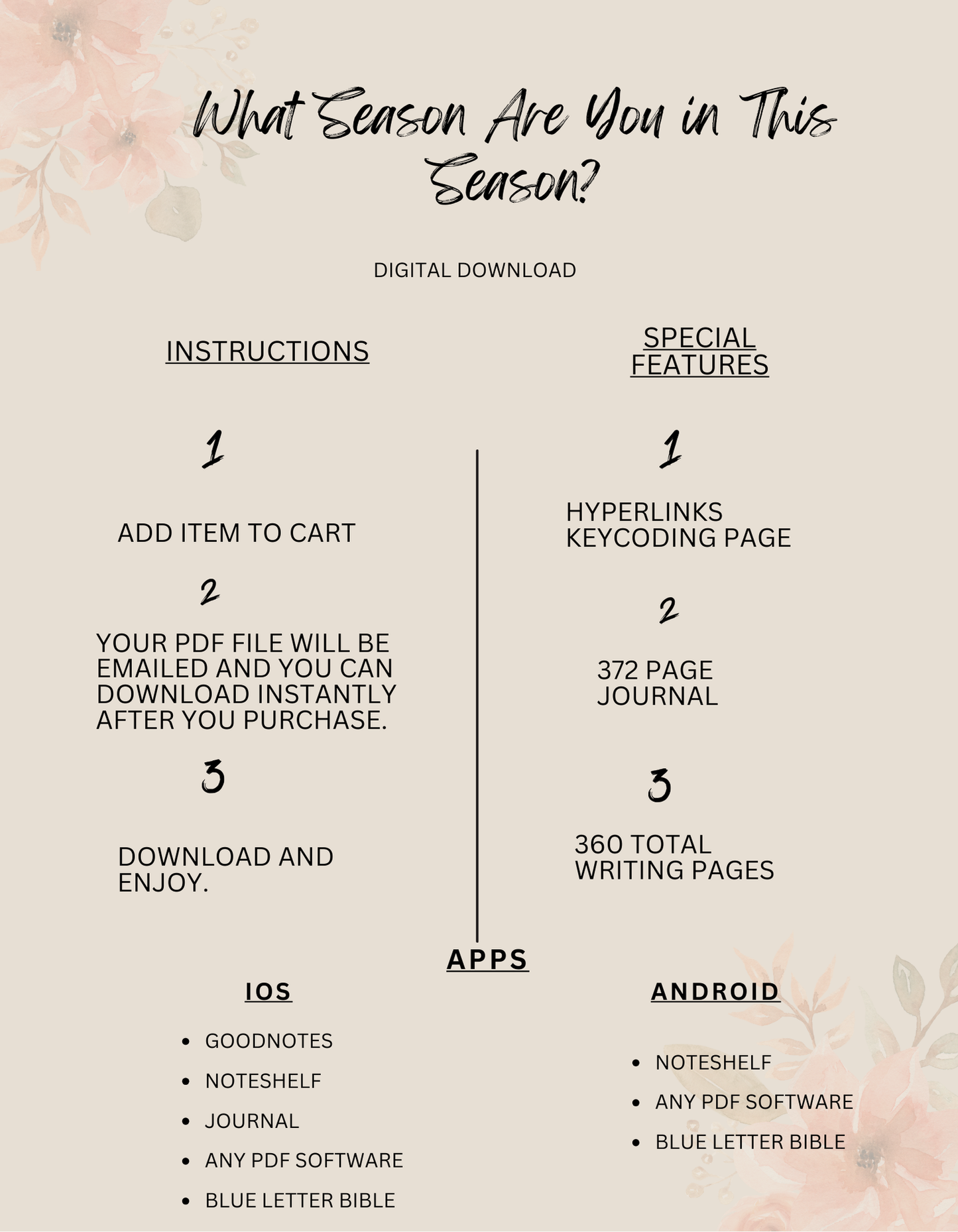 Seasons - Digital Prayer Journal