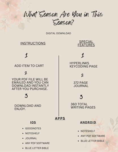 Seasons - Digital Prayer Journal