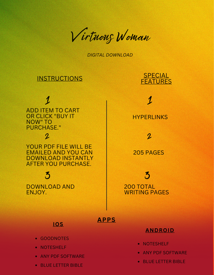 Virtuous Woman - Digital Prayer Journal ( Black History)