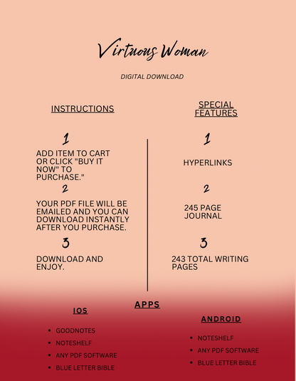 Virtuous Woman - Digital Prayer Journal